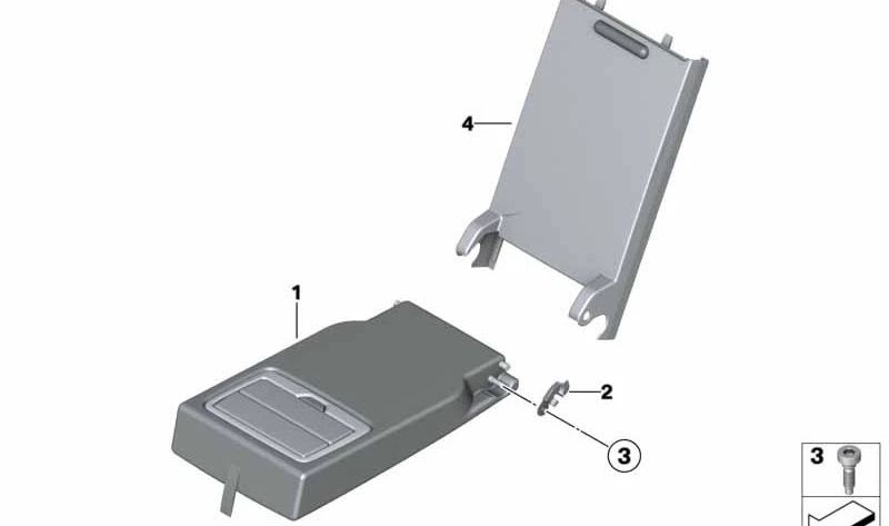 Coperchio posteriore posteriore centrale OEM 52207291688 per BMW F20, F21, F22, F87, F30, F31, F34, F32, F36. BMW originale.