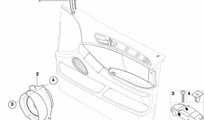 Altavoz HiFi derecho OEM 65138380582 para BMW E53. Original BMW.