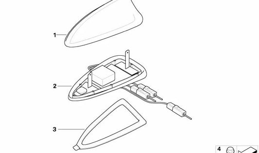 Roof antenna for BMW E65, E66 (OEM 65206943024). Original BMW