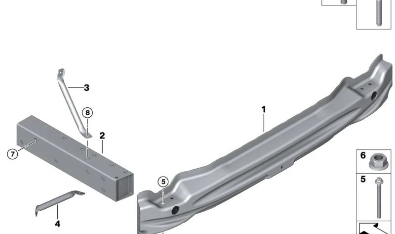 Soporte inferior derecho OEM 51127369362 para BMW i3 (I01, I01N). Pieza original BMW.