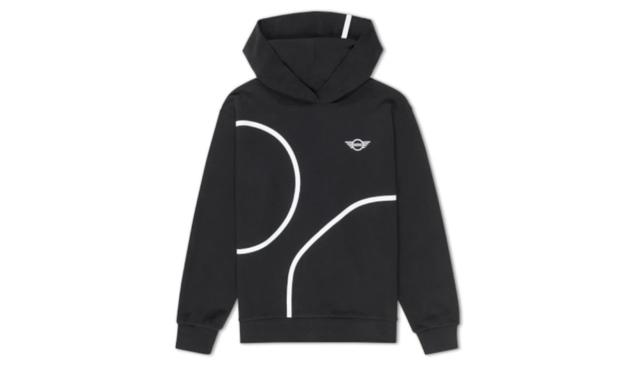 Sudadera con capucha negra y blanca para mujer talla XXS OEM 80145B32015 para BMW y MINI. Original MINI.