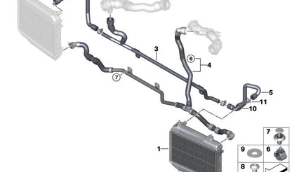 Élément de caoutchouc pour BMW G42, G87, G20, G21N, G80, G81, G22, G23, G26, G82, G83, G29 (OEM 17118694657). BMW d'origine