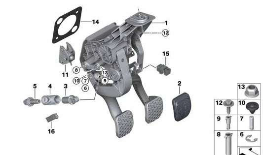 Pedal de cambio completo OEM 35006873116 para BMW G20, G21, G29. Original BMW.