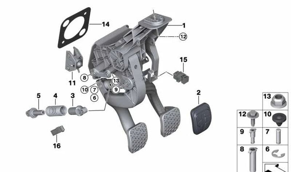 Pedal de cambio completo OEM 35006873116 para BMW G20, G21, G29. Original BMW.