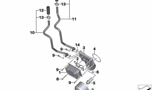 Tubería negra OEM 11447721130 para motos BMW F800GT, F800S, F800ST, F800R. Original BMW Motorrad.
