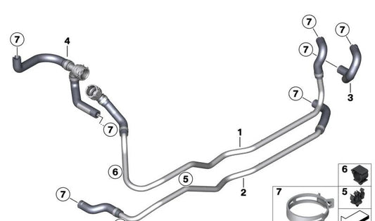 Tubería de afluencia de líquido refrigerante OEM 17129829788 para BMW Motorrad CE04. Original BMW Motorrad.