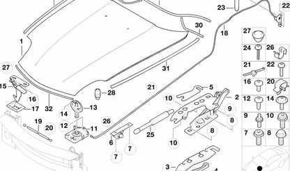 Tornillo de fijación OEM 07119904457 para BMW F07, E85, E52. Original BMW.