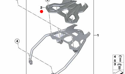 Soporte para topcase puente posterior OEM 46548404577 para motos BMW F750GS, F800GS, F850GS, F900GS... y más. Original BMW Motorrad.