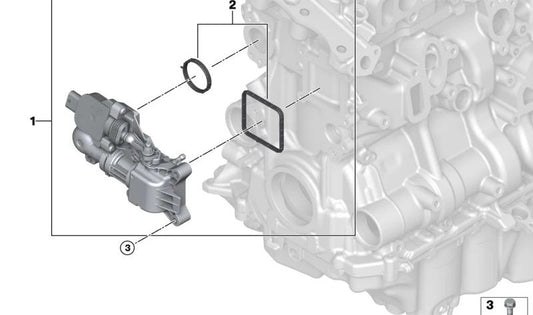 Juego de juntas para válvula de refrigerante OEM 11537926650 para BMW F70, U06, U11, U10, U25. Original BMW.