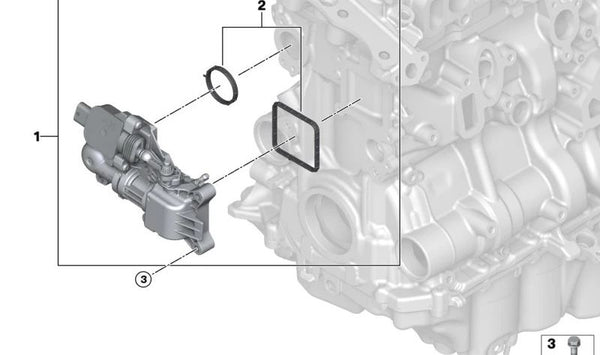 Juego de juntas para válvula de refrigerante OEM 11537926650 para BMW F70, U06, U11, U10, U25. Original BMW.