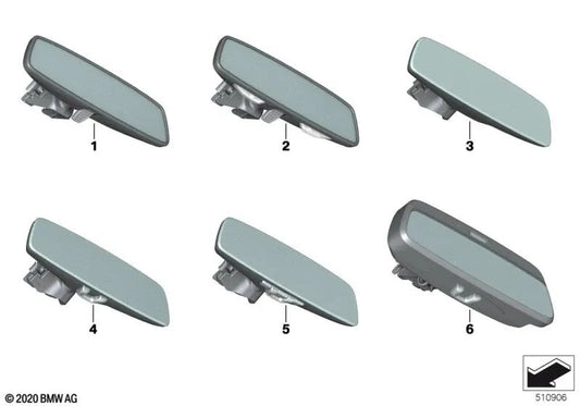 Manual interior mirror for BMW F40, F44, G42, G20, G20N, G21, G28, G28N, G22, G23, G26, G29 (OEM 51169869903). Original BMW.