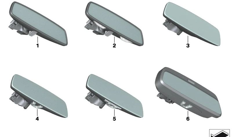 Espejo retrovisor interior manual OEM 51169869902 para BMW F40, G20, G21, G29. Original BMW.