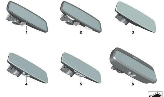 Retrovisor interior com função LED e NCE OEM 51166838309 para BMW F40, F44, G80, G81, G22, G23, G82, G83, F91, F92, F93, G14, G15, G16, G06, F96, G07. BMW original
