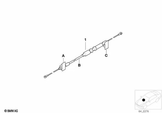 Bowden Cable Cabin für BMW E39 (OEM 64118391801). Original BMW.