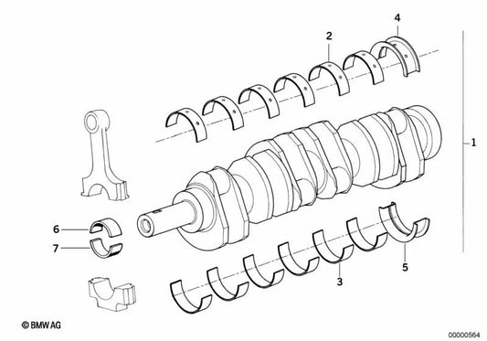 White bearing shell for BMW E32, E31 (OEM 11211288940). Original BMW.