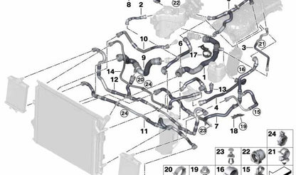 Tubo respiradero cárter OEM 17128633480 para BMW F22, F30, F32, F36. Compatible con motores B58. Pieza original BMW.