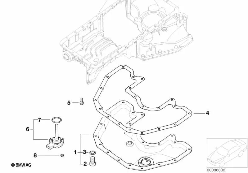 Junta Metálica para BMW Serie 5 E60, E60N, E61, E61N, Serie 6 E63, E63N, E64, E64N, Serie 7 E65, E66 (OEM 11137506774). Original BMW.