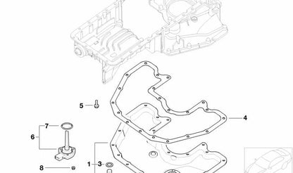 Cárter de aceite OEM 11137546655 para BMW E65 y E66 750i/750Li con motor N62T. Compatible con modelos fabricados entre 2005 y 2008. Pieza original BMW.
