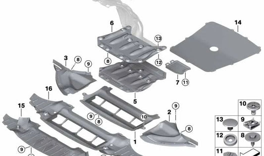 Junta derecha conducto aire OEM 51718062048 para BMW F80, F82, F83. Compatible con modelos M3 y M4 (S55). Original BMW.