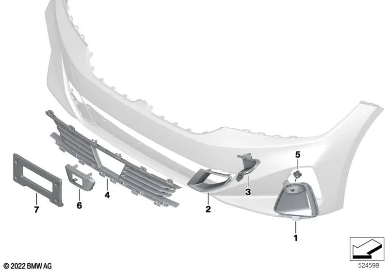 Tampa de admissão ao ar externo esquerda para BMW G20N, G21N (OEM 51115A1BFC7). BMW original