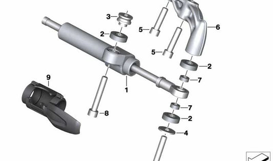 OEM 32768541976 Lenkschockwheat -Unterstützung für BMW Motorrad R Nine (RK21, RK22, RK23, RK32, RK33). Kompatibel mit reinen Modellen, Scrambler, Racer, Urban G/s. Originaler BMW Motorrad.