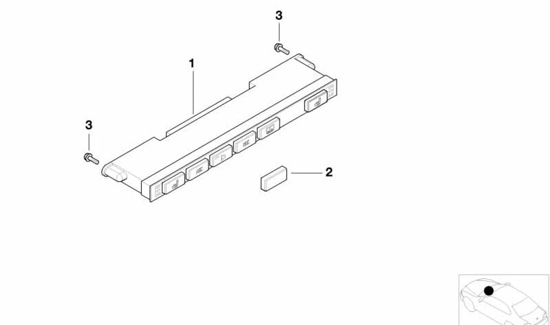 Módulo de interruptores consola central OEM 61316925512 para BMW E46 (318i, 320i, 323i, 325i, 328i, 330i, M3). Original BMW.