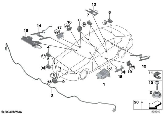 Blind Niet 4.0x10 für BMW 5 Serie F07, F10, F11, F18, G30, G31, G38, G60, Serie 6 G32, Serie 7 F01, F02, F04, G11, G12, X5 E70, F15, F85, G05, G18 , X6 E71, F16, F96, G06, X7 G07, Z8 E52 (OEM 52107042164). Original BMW.