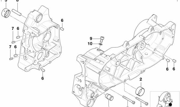 Kit aros de cojinete derecho OEM 11217657938 para motos BMW C1 125, C1 200. Original BMW Motorrad.