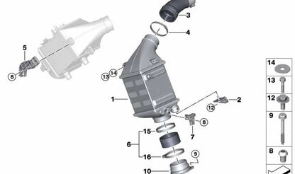 Abrazadera de manguera OEM 13717843223 para BMW F10, F06, F06N, F12, F12N, F13, F13N, G12. Original BMW.