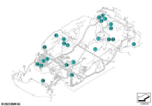 Boîtier des connecteurs aboublés pour BMW F40, F44, G87, F95, G05, G18, G06, G07, G09, G29 (OEM 61138704081). BMW d'origine.