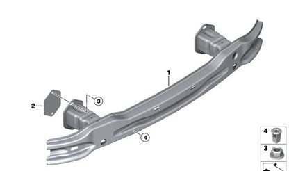 Soporte paragolpes trasero OEM 51127294891 para BMW F34. Original BMW.