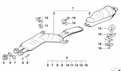 OEM Escape Support 18211719415 für BMW E32. Original BMW.