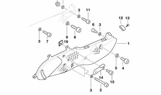 Descansa-pies derecho OEM 46712314968 para motos BMW R1100RT, R850RT. Original BMW Motorrad.