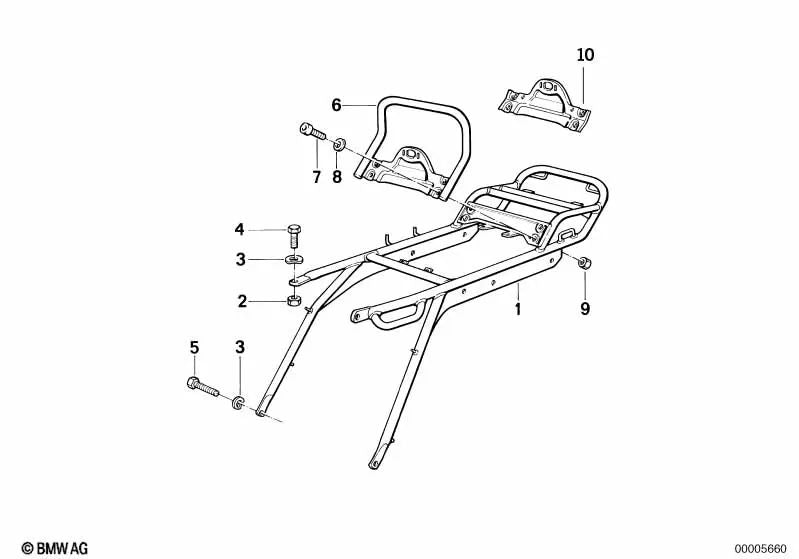 Parte trasera del marco Negro para BMW (OEM 46511457477). Original BMW