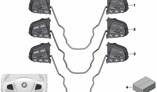 Interruttore dello stelo multifunzione per BMW F40, F44, G42, G20, G21, G22, G23, G26, G29 (OEM 61319873213). BMW originale.