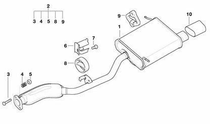 Embellecedor de salida de escape negro OEM 82129405005 para BMW E36 y Z3. Original BMW.