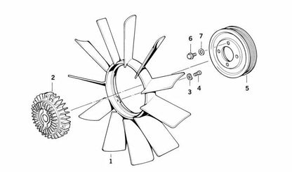 Ventilador 11 Aspas para BMW Serie 5 E39 (OEM 11521744971). Original BMW