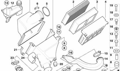 Tubo de admisión OEM 13711437630 para BMW Serie 5 (E39). Compatible con todas las versiones del modelo E39. Producto original BMW.