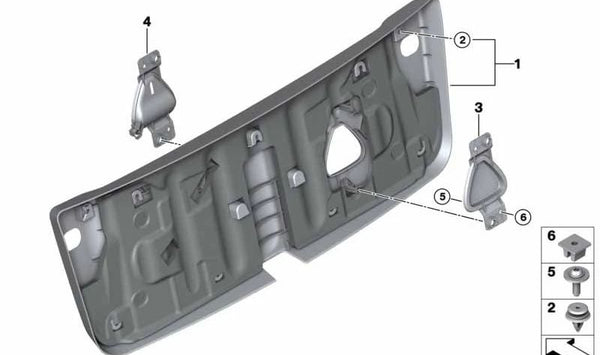 Asidero cóncavo trasero OEM 51497132410 para MINI Cabrio R52, R57, F57, F67… y más. Original MINI.