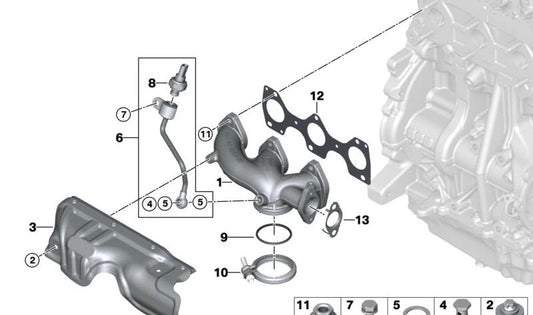 OEM Escape Collector 11628519886 per BMW F20, F21. BMW originale.