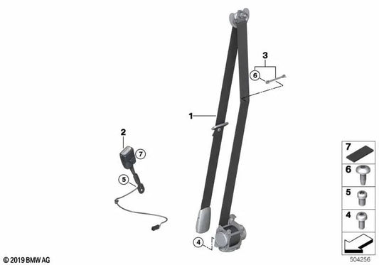 Oberer linker Vordergurt für BMW X1 F48, F48N, X2 F39 (OEM 72118076519). Original BMW.