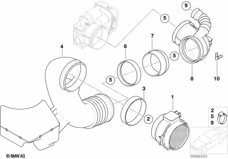FORNICA PER BMW F20N, F21N, F22, F23, E36, E46, E90, F30N, F31N, F34N, F32, F36, E34, E60, F07, F10, F11, F06, F12, F13, F01n, G12, E31, E83, E70, E71, E85, E52 (OEM 07129952137). BMW originale
