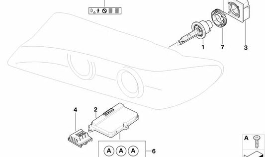 OEM 63123448962 Curved Light Control Module for BMW E83 (X3). Genuine BMW