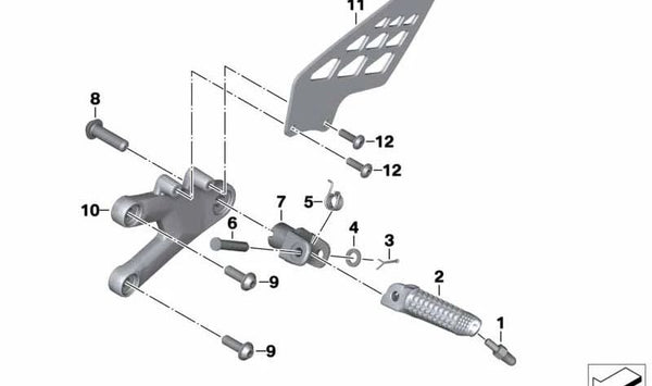 Deflector talón derecho OEM 46718521679 para BMW Motorrad S 1000 RR SK46 y HP4 SK42. Pieza original BMW Motorrad.