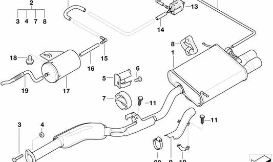 Placa de proteção térmica para BMW 3 E36 Series (OEM 18221437828). BMW original.