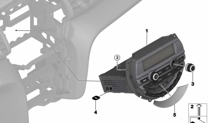 Unidad de radio OEM 65126841601 para MINI F54 Clubman, F55, F56, F57 Cabrio, F60 Countryman... y más. Original MINI