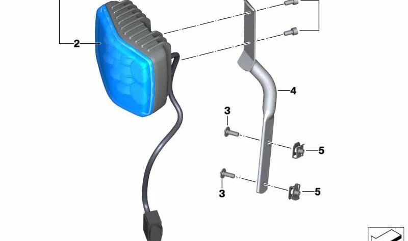 Luz LED de destellos azul OEM 63177701338 para motos BMW R 1200 RT, K 1600 GT, F 700 GS, F 800 GT... y más. Original BMW Motorrad.
