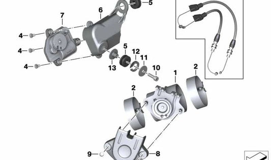 Abrazadera de escape OEM 18127716478 para motos BMW R nineT, R 1200 GS, R 1200 RT, R nineT Scrambler... y más. Original BMW Motorrad.