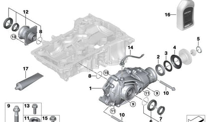 Tuerca hexagonal con costillas diferencial delantero/trasero OEM 31517547749 para BMW G83 M4, G90 M5, G99 M5 Touring, G09 XM y MINI Countryman R60, Paceman R61. Original BMW y MINI