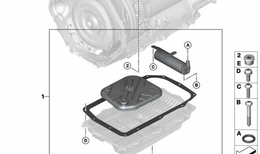 Kit de réparation de joint torique pour BMW G87 Series 2, G80, G81 Series 3, G82, G83 Series 4, F90 Series 5, F91, F92, F93 Série 8, F97 Série X3, F98 Série X4, F85, F95 Série X5, F86 , Série F96 X6 (OEM 24117855282). BMW d'origine